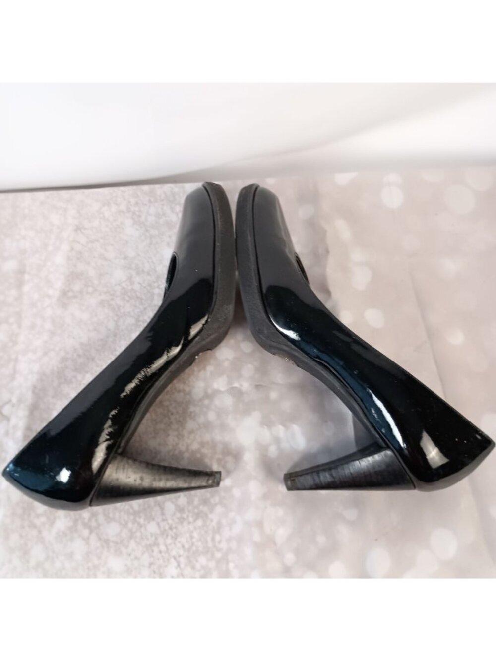 Stuart Weitzman Platswoon Pumps Black Patent Leather Sz 7.5 N Heels - Picture 6 of 10
